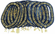 Masonic Blue Lodge Gold Chain Collar Lot of 12 with Free Jewel Set
