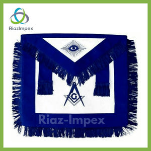 RIAZ IMPEX MASONIC REGALIA Masonic Blue Lodge Master Mason COLLAR, APRON and BAG CASE Package Best Quality