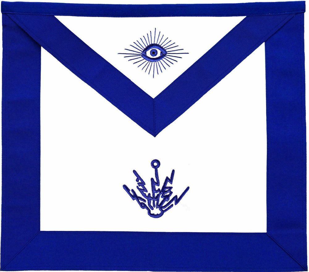 RIAZ IMPEX MASONIC REGALIA MASONIC BLUE LODGE OFFICER APRON EMBROIDERED - ELECTRICIAN BEST QUALITY