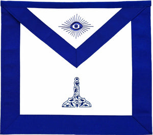RIAZ IMPEX MASONIC REGALIA MASONIC BLUE LODGE OFFICER APRON HAND EMBROIDERED - SENIOR WARDEN BEST QUALITY