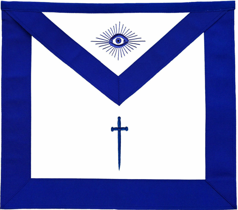 RIAZ IMPEX MASONIC REGALIA MASONIC BLUE LODGE OFFICER APRON HAND EMBROIDERED - TYLER BEST QUALITY