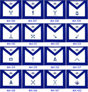 Masonic Blue Lodge Officer Aprons Embroidered – Set of 12