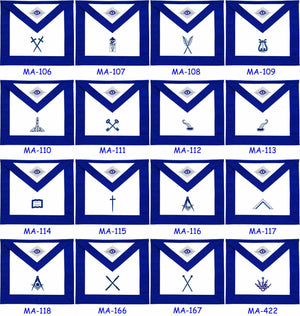 RIAZ IMPEX MASONIC REGALIA MASONIC BLUE LODGE OFFICER APRONS EMBROIDERED - SET OF 12 BEST QUALITY
