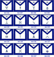 Masonic Blue Lodge Officer Aprons Embroidered – Set of 13