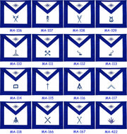 Masonic Blue Lodge Officer Aprons Embroidered – Set of 16