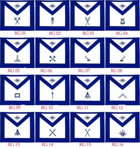 RIAZ IMPEX MASONIC REGALIA Masonic Blue Lodge Officer Chain Collar Jewels Apron Gloves LOT of 12X4