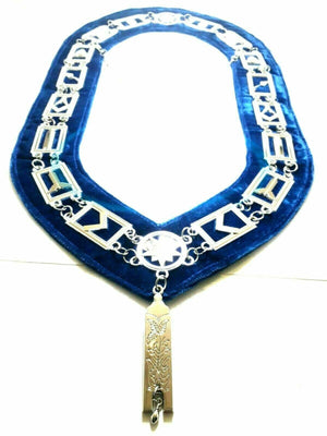 RIAZ IMPEX MASONIC REGALIA MASONIC BLUE LODGE OFFICER CHAIN COLLAR WITH JUNIOR WARDEN OFFICER JEWEL