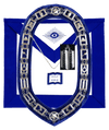 MASONIC BLUE LODGE OFFICER CHAPLAIN APRON SILVER CHAIN COLLAR AND JEWEL