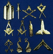 Masonic Blue Lodge Officer Collar Jewels Set of 12