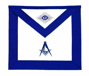 RIAZ IMPEX MASONIC REGALIA MASONIC BLUE LODGE OFFICER JUNIOR DEACON APRON SILVER CHAIN COLLAR AND JEWEL