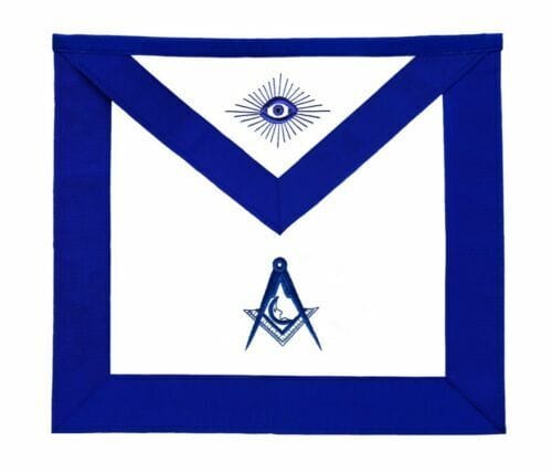 RIAZ IMPEX MASONIC REGALIA MASONIC BLUE LODGE OFFICER JUNIOR DEACON APRON SILVER CHAIN COLLAR AND JEWEL