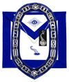 MASONIC BLUE LODGE OFFICER JUNIOR STEWARD APRON SILVER CHAIN COLLAR AND JEWEL
