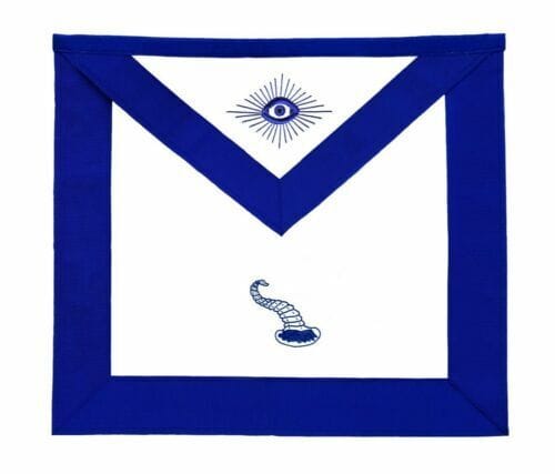 RIAZ IMPEX MASONIC REGALIA MASONIC BLUE LODGE OFFICER JUNIOR STEWARD APRON SILVER CHAIN COLLAR AND JEWEL