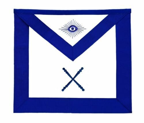 RIAZ IMPEX MASONIC REGALIA MASONIC BLUE LODGE OFFICER MARSHAL APRON SILVER CHAIN COLLAR AND JEWEL