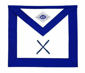 RIAZ IMPEX MASONIC REGALIA MASONIC BLUE LODGE OFFICER MARSHAL APRON SILVER CHAIN COLLAR AND JEWEL