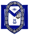 MASONIC BLUE LODGE OFFICER MUSICIAN APRON SILVER CHAIN COLLAR AND JEWEL