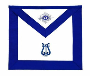 RIAZ IMPEX MASONIC REGALIA MASONIC BLUE LODGE OFFICER MUSICIAN APRON SILVER CHAIN COLLAR AND JEWEL