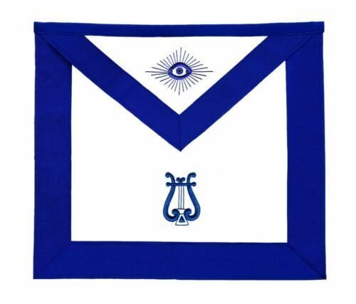 RIAZ IMPEX MASONIC REGALIA MASONIC BLUE LODGE OFFICER MUSICIAN APRON SILVER CHAIN COLLAR AND JEWEL