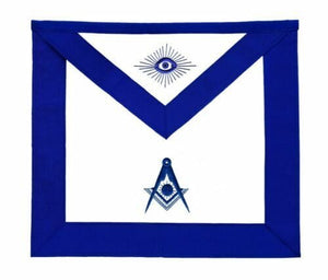 RIAZ IMPEX MASONIC REGALIA MASONIC BLUE LODGE OFFICER SENIOR DEACON APRON SILVER CHAIN COLLAR AND JEWEL