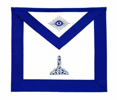 RIAZ IMPEX MASONIC REGALIA MASONIC BLUE LODGE OFFICER SENIOR WARDEN APRON SILVER CHAIN COLLAR AND JEWEL