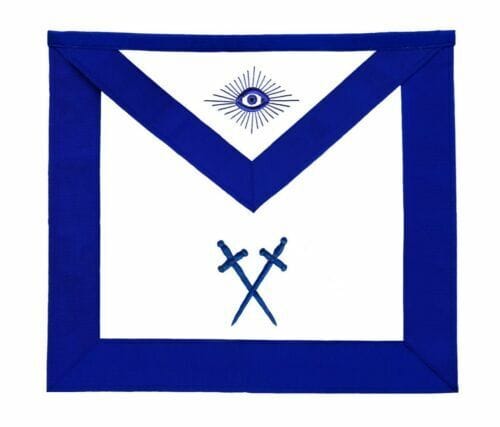 RIAZ IMPEX MASONIC REGALIA MASONIC BLUE LODGE OFFICER SENTINEL APRON SILVER CHAIN COLLAR AND JEWEL