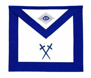 RIAZ IMPEX MASONIC REGALIA MASONIC BLUE LODGE OFFICER SENTINEL APRON SILVER CHAIN COLLAR AND JEWEL