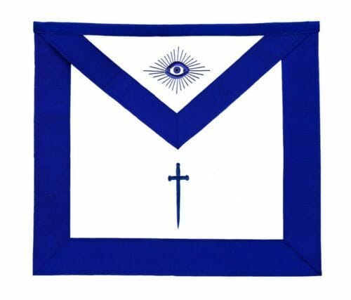 RIAZ IMPEX MASONIC REGALIA MASONIC BLUE LODGE OFFICER TYLER APRON SILVER CHAIN COLLAR AND JEWEL