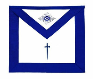 RIAZ IMPEX MASONIC REGALIA MASONIC BLUE LODGE OFFICER TYLER APRON SILVER CHAIN COLLAR AND JEWEL