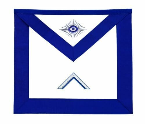RIAZ IMPEX MASONIC REGALIA MASONIC BLUE LODGE OFFICER WORSHIPFUL MASTE APRON SILVER CHAIN COLLAR AND JEWEL