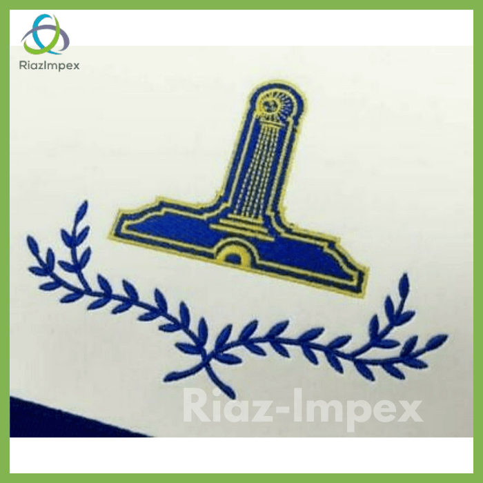 RIAZ IMPEX MASONIC REGALIA Masonic Blue Lodge Officers Apron Set of 11 Machine Embroidery Aprons