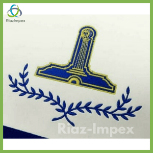 RIAZ IMPEX MASONIC REGALIA Masonic Blue Lodge Officers Apron Set of 11 Machine Embroidery Aprons