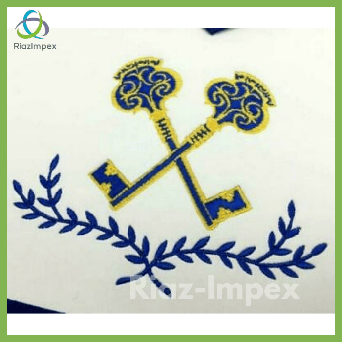 RIAZ IMPEX MASONIC REGALIA Masonic Blue Lodge Officers Apron Set of 11 Machine Embroidery Aprons