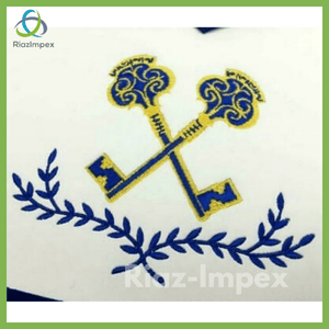 RIAZ IMPEX MASONIC REGALIA Masonic Blue Lodge Officers Apron Set of 11 Machine Embroidery Aprons
