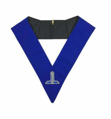 RIAZ IMPEX MASONIC REGALIA Masonic Blue Lodge Officers Collar Set of 12 Machine Embroidery Collars