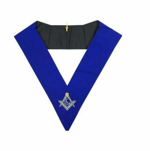 RIAZ IMPEX MASONIC REGALIA Masonic Blue Lodge Officers Collar Set of 12 Machine Embroidery Collars