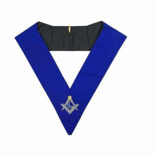 RIAZ IMPEX MASONIC REGALIA Masonic Blue Lodge Officers Collar Set of 12 Machine Embroidery Collars