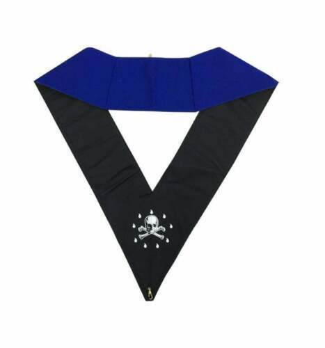 RIAZ IMPEX MASONIC REGALIA Masonic Blue Lodge Officers Collar Set of 12 Machine Embroidery Collars