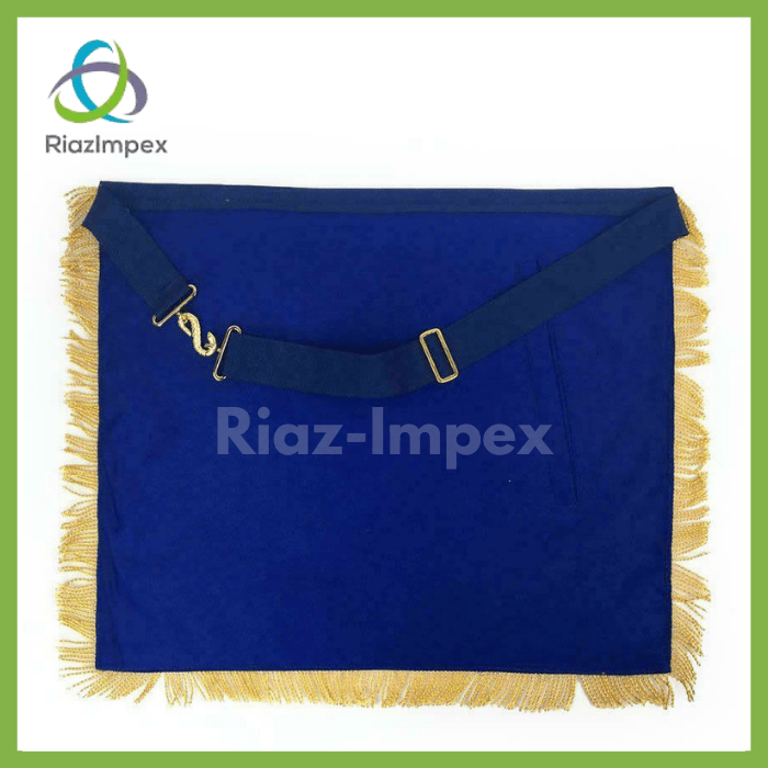 RIAZ IMPEX MASONIC REGALIA Masonic Blue Lodge Past Master Apron With Wreath Bullion Hand Embroidered