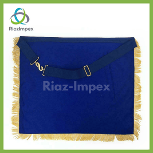 RIAZ IMPEX MASONIC REGALIA Masonic Blue Lodge Past Master Apron With Wreath Bullion Hand Embroidered
