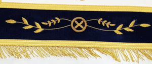 RIAZ IMPEX MASONIC REGALIA Masonic Blue Lodge Past Master Gold Handmade Embroidery Apron Blue Velvet