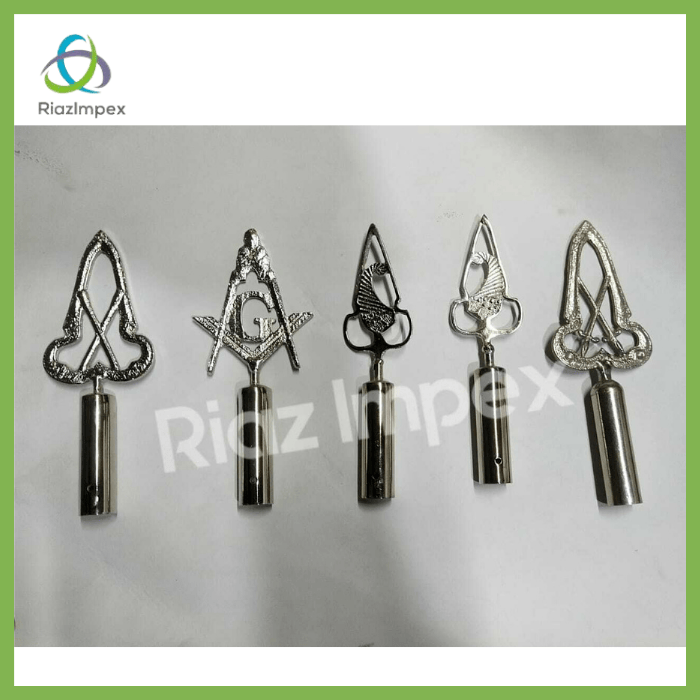 RIAZ IMPEX MASONIC REGALIA Masonic BLUE LODGE RODS & TOPS, MM , Silver Color Freemason Masonic Pole Topper