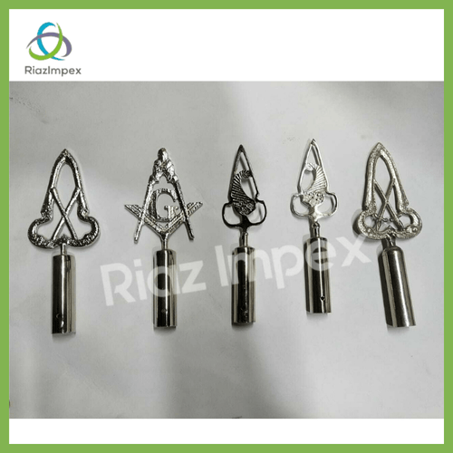 RIAZ IMPEX MASONIC REGALIA Masonic BLUE LODGE RODS & TOPS, MM , Silver Color Freemason Masonic Pole Topper