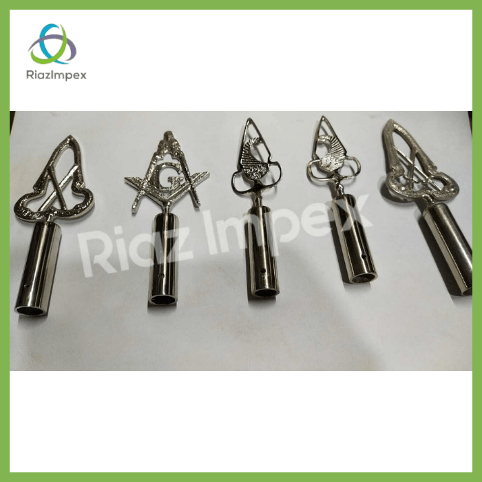 RIAZ IMPEX MASONIC REGALIA Masonic BLUE LODGE RODS & TOPS, MM , Silver Color Freemason Masonic Pole Topper