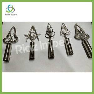 RIAZ IMPEX MASONIC REGALIA Masonic BLUE LODGE RODS & TOPS, MM , Silver Color Freemason Masonic Pole Topper