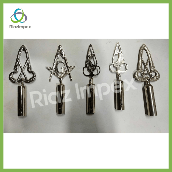 RIAZ IMPEX MASONIC REGALIA Masonic BLUE LODGE RODS & TOPS, MM , Silver Color Freemason Masonic Pole Topper