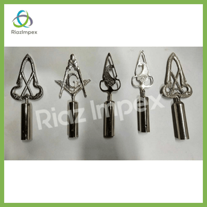 RIAZ IMPEX MASONIC REGALIA Masonic BLUE LODGE RODS & TOPS, MM , Silver Color Freemason Masonic Pole Topper