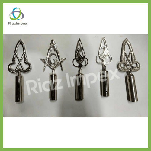 RIAZ IMPEX MASONIC REGALIA Masonic BLUE LODGE RODS & TOPS, MM , Silver Color Freemason Masonic Pole Topper