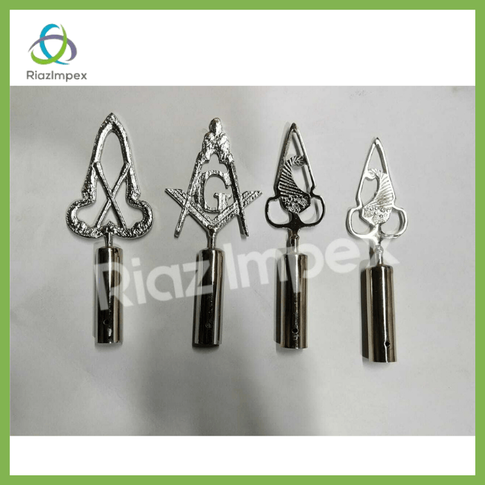 RIAZ IMPEX MASONIC REGALIA Masonic BLUE LODGE RODS & TOPS, MM , Silver Color Freemason Masonic Pole Topper