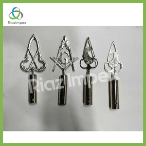 RIAZ IMPEX MASONIC REGALIA Masonic BLUE LODGE RODS & TOPS, MM , Silver Color Freemason Masonic Pole Topper