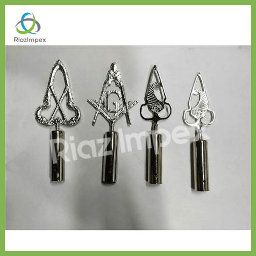 RIAZ IMPEX MASONIC REGALIA Masonic BLUE LODGE RODS & TOPS, MM , Silver Color Freemason Masonic Pole Topper